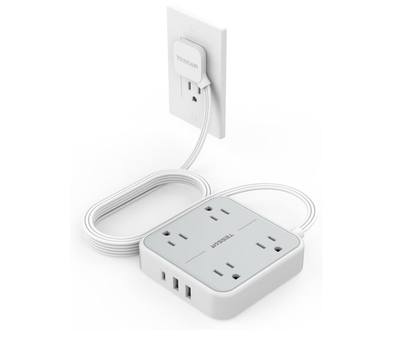 🔌 TESSAN Regleta Multicontacto con Protección de Sobretensión – Potencia y seguridad en un solo diseño