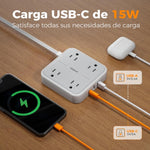 🔌 TESSAN Regleta Multicontacto con Protección de Sobretensión – Potencia y seguridad en un solo diseño