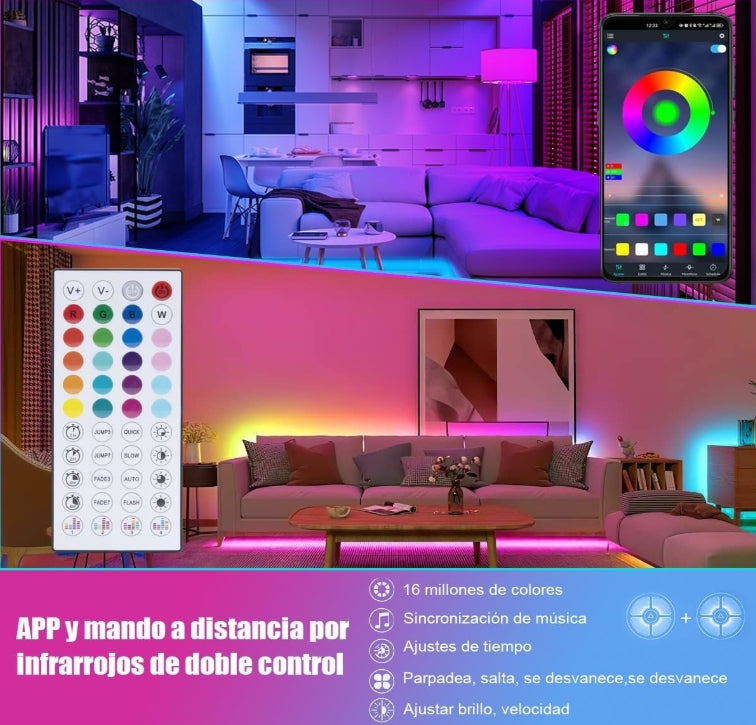 🌈 EASYTAO Tira LED Neon RGB 10M con Bluetooth – Transforma tu espacio con color y ritmo