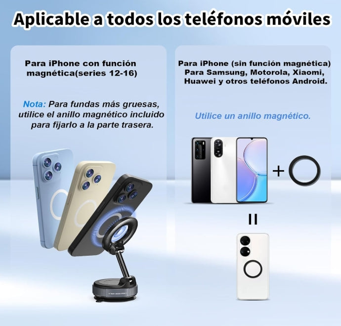 Gahenwo Soporte Magnético Mini para Celular – Montaje Seguro en Cualquier Superficie