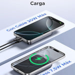 UGREEN 10000mAh Power Bank Inalabrico PD 20W Carga Raida, Cargador USB C Portail Magnaco, Bateria Externa Compatible con iPhone 16/15/14 Serie, Galaxy, Xiaomi, iPad, LG, Negro