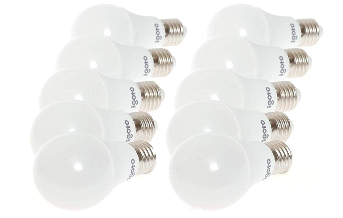 💡 iGoto Pack de 10 Focos LED A60 9W Luz Fría – Ahorra energía, ilumina con potencia