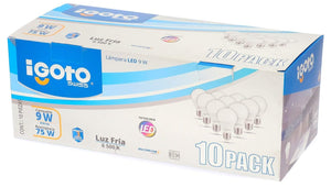 💡 iGoto Pack de 10 Focos LED A60 9W Luz Fría – Ahorra energía, ilumina con potencia