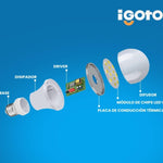 💡 iGoto Pack de 10 Focos LED A60 9W Luz Fría – Ahorra energía, ilumina con potencia