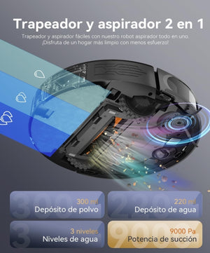 Kewbily Robot Aspirador y Mopa 2 en 1 – Limpieza inteligente sin esfuerzo