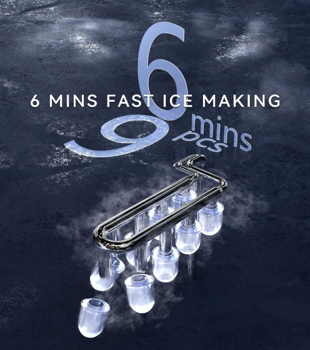 ecozy Máquina de Hielo – Hielo fresco en 6 minutos, cuando lo necesites
