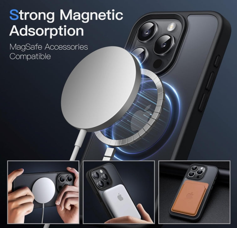 JETech Funda Magnética para iPhone 15 Pro Max – Protección delgada, elegante y MagSafe Ready
