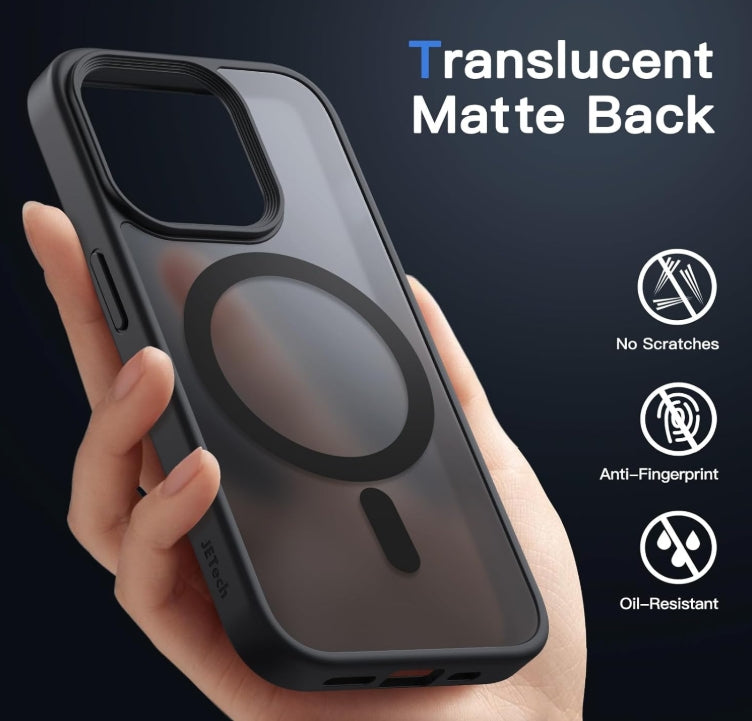 JETech Funda Magnética para iPhone 15 Pro Max – Protección delgada, elegante y MagSafe Ready