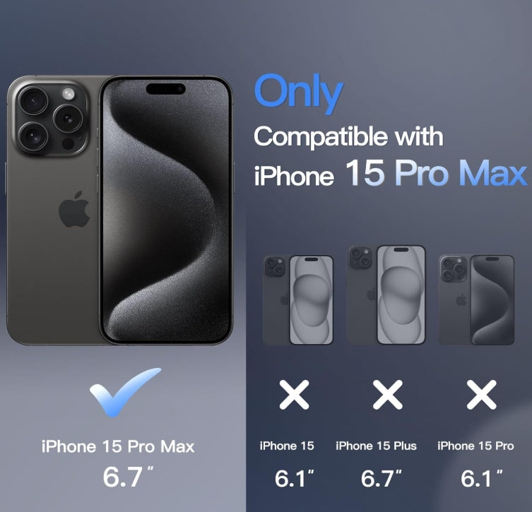 JETech Funda Magnética para iPhone 15 Pro Max – Protección delgada, elegante y MagSafe Ready