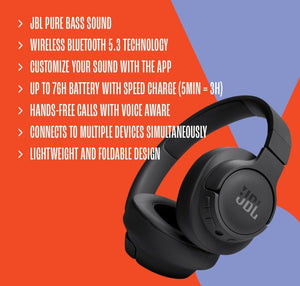 JBL Tune 720BT: Sonido Potente, Libertad Inalámbrica