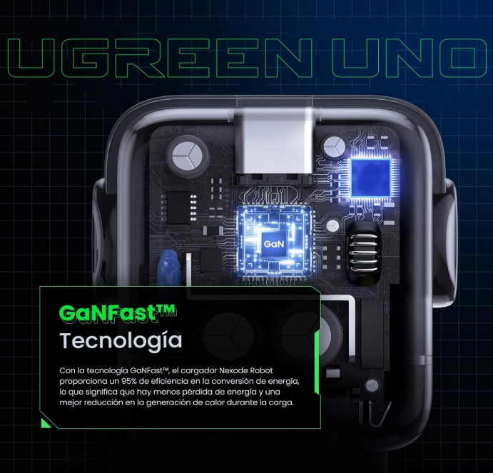 ⚡ ¡Carga Turbo en la Palma de tu Mano con UGREEN Nexode GaNRobot de 30W!