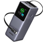 UGREEN Power Bank 20000mAh, 165W Salida Máx Batería Portátil con Retráctil Cable, Cargador Portátil Carga Rápida con Pantalla Digital Compatible con MacBook iPad iPhone 16/15/14 Xiaomi Galaxy