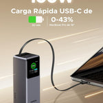UGREEN Power Bank 20000mAh, 165W Salida Máx Batería Portátil con Retráctil Cable, Cargador Portátil Carga Rápida con Pantalla Digital Compatible con MacBook iPad iPhone 16/15/14 Xiaomi Galaxy