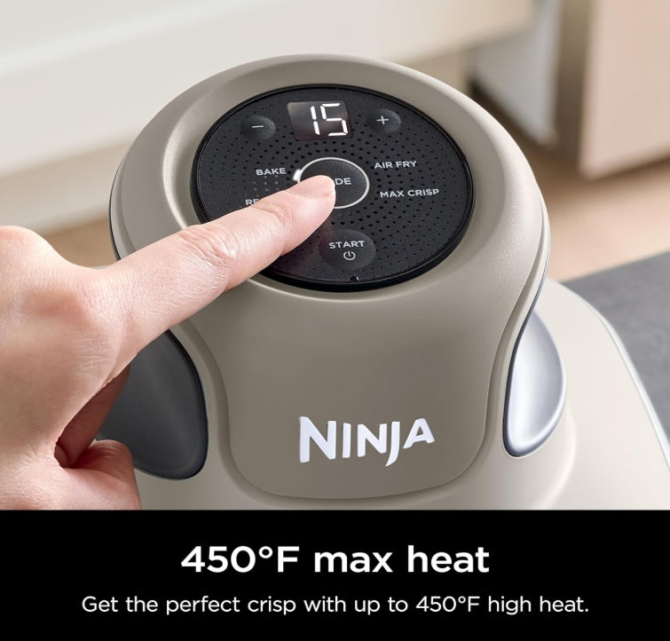 Ninja Crispi Freidora de aire, apta para microondas, congelador y lavaplatos, sistema de cocción portátil de vidrio no tóxico, recipientes de vidrio de 4 cuartos de galón y 6 tazas con tapas de