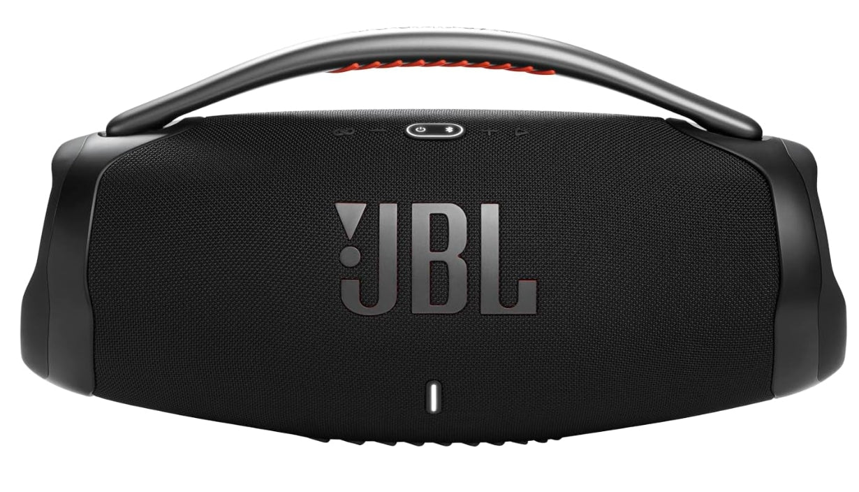 JBL Boombox 3 Bocina Portátil Bluetooth, 180W de Potencia, Reproducción 24 Horas, Resistente al Agua y Polvo IP67 - Negro