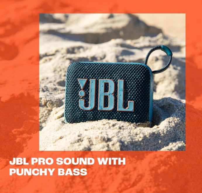 JBL Go 4 Bocina Portátil Bluetooth, 4.2W de Potencia, Reproducción 7 Horas, Resistente al Agua y al Polvo IP67 - Negro