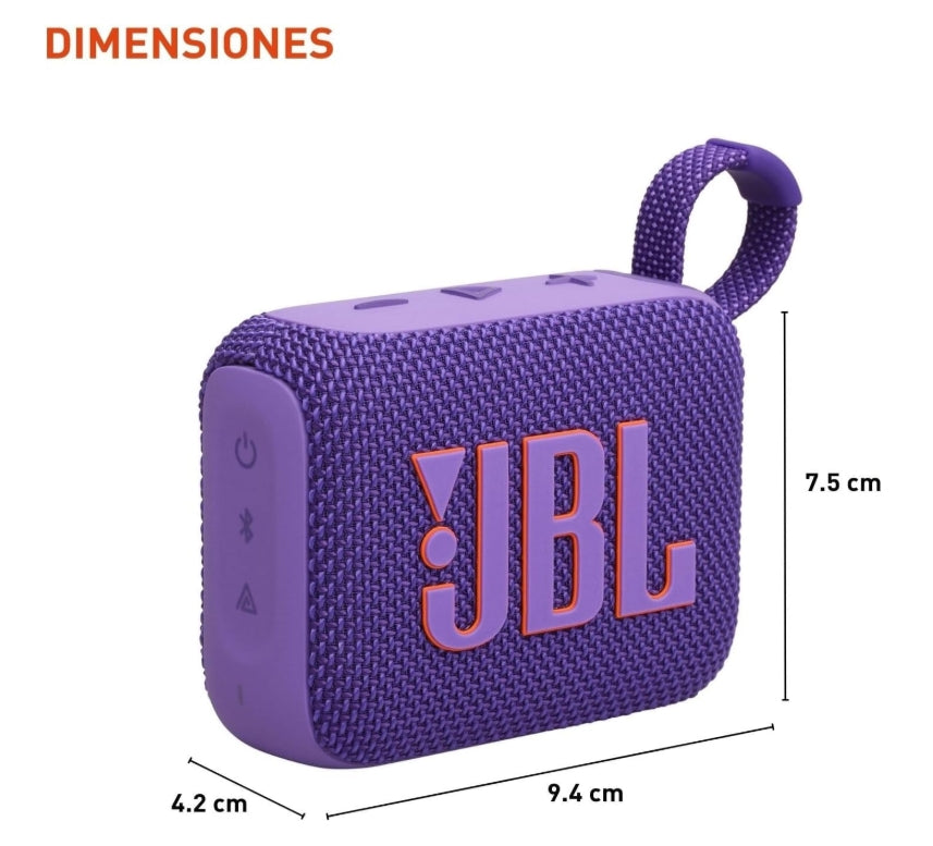 JBL Go 4 Bocina Portátil Bluetooth, 4.2W de Potencia, Reproducción 7 Horas, Resistente al Agua y al Polvo IP67 - Negro