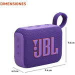 JBL Go 4 Bocina Portátil Bluetooth, 4.2W de Potencia, Reproducción 7 Horas, Resistente al Agua y al Polvo IP67 - Negro