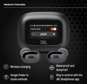 JBL Live Buds 3 Audífonos Inalámbricos NC Bluetooth, Drivers de 10mm, Reproducción 40 Horas, Pantalla Táctil - Negro