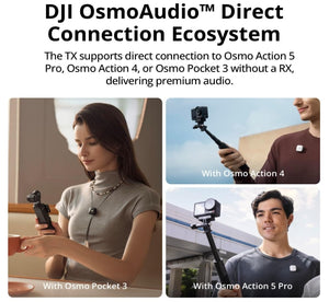 DJI Mic Mini (2 TX + 1 RX + Estuche de Carga), micrófono inalámbrico, superligero, Audio de Alta Calidad, 48 h de Uso, cancelación de Ruido, para cámaras/iPhone/Android, Vlogs, Streaming