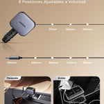 UGREEN 3 en 1 Cargador para Auto 60W con Cable Retráctil USB C, Adaptador de Coche Carga Rápida con Cable Incorporado, Cargador de Carro Compatible con iPhone 16 15 Pro MAX, Pixel, Galaxy S25 Ultra