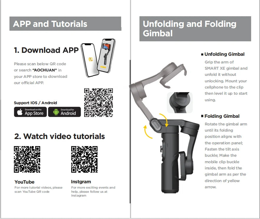 ✨ ¡Graba Como un Pro! Estabilizador Inteligente AOCHUAN SmartXE con Seguimiento Facial y 3 Ejes para TikTok y Vlogs!