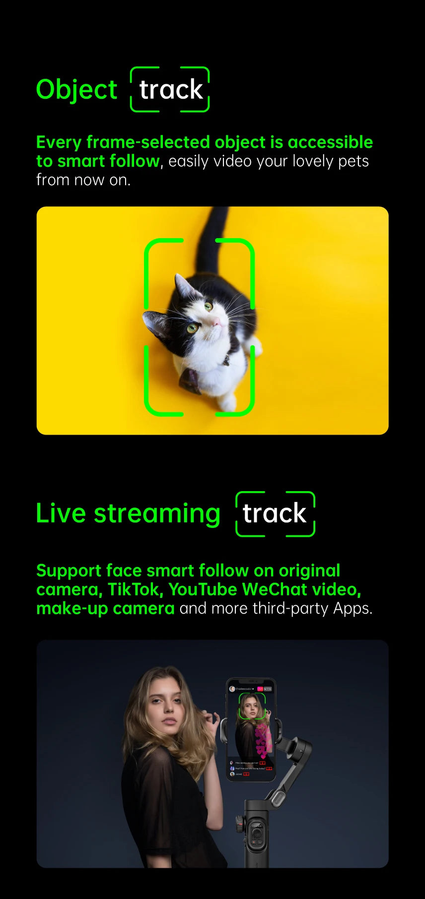 ✨ ¡Graba Como un Pro! Estabilizador Inteligente AOCHUAN SmartXE con Seguimiento Facial y 3 Ejes para TikTok y Vlogs!